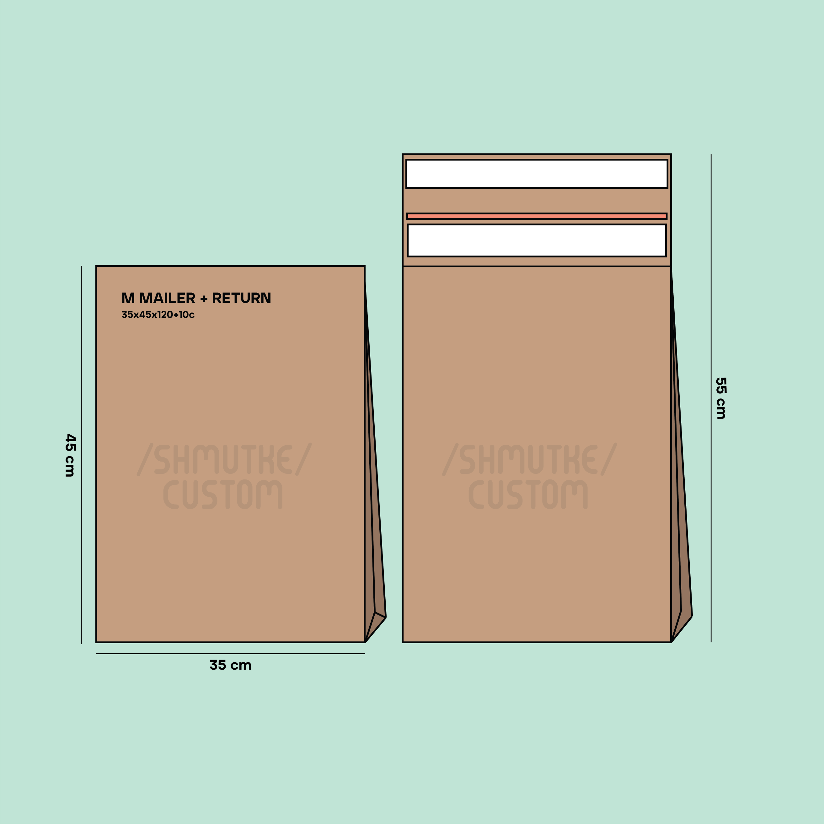 Paper parcel envelope with return sticker M 35cm x 45cm